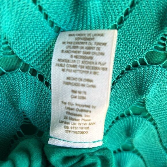 NWT FREE PEOPLE Wild Thing Crochet Mini Dress in Emerald Green Size: Small - Picture 11 of 11